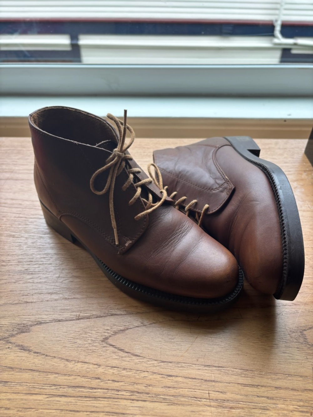 Eddie Bauer Brown Leather Lace-Up Boots